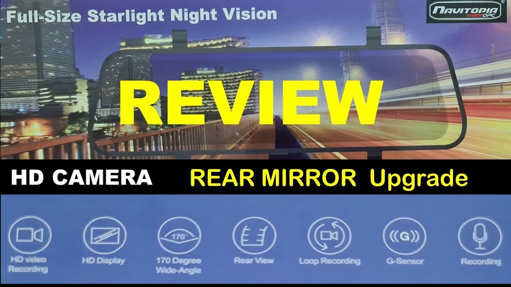 Rearview Mirror Dual Channel Recorder 10'' Car DVR Full-Size Starlight Night Vision