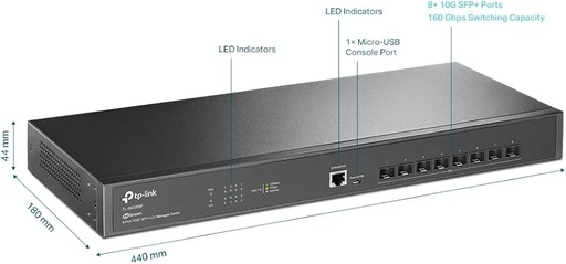 TP Link TL-SX3008F Jetstream 8-Port 10GE SFP + L2+ Managed Switch