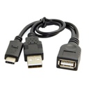 USB Type-C (M) to USB 2.0 (F) OTG Data Cable with Power